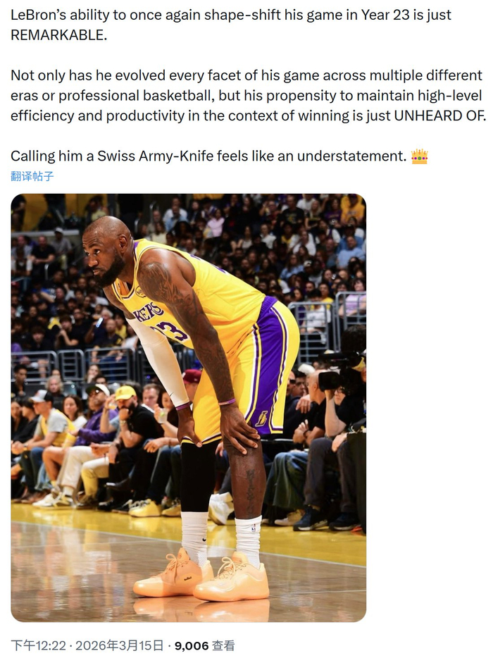 勒布朗23年职业生涯持续进化 适应新时代篮球