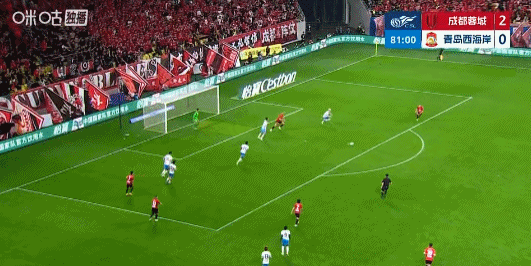 成都蓉城外援席尔瓦独造两球，助球队大胜青岛